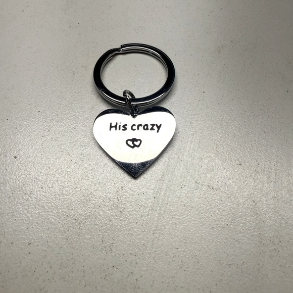 Accessories - Heart-Shaped Silver Keychain